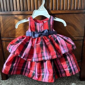 Tiered burgundy infant dress 3M
